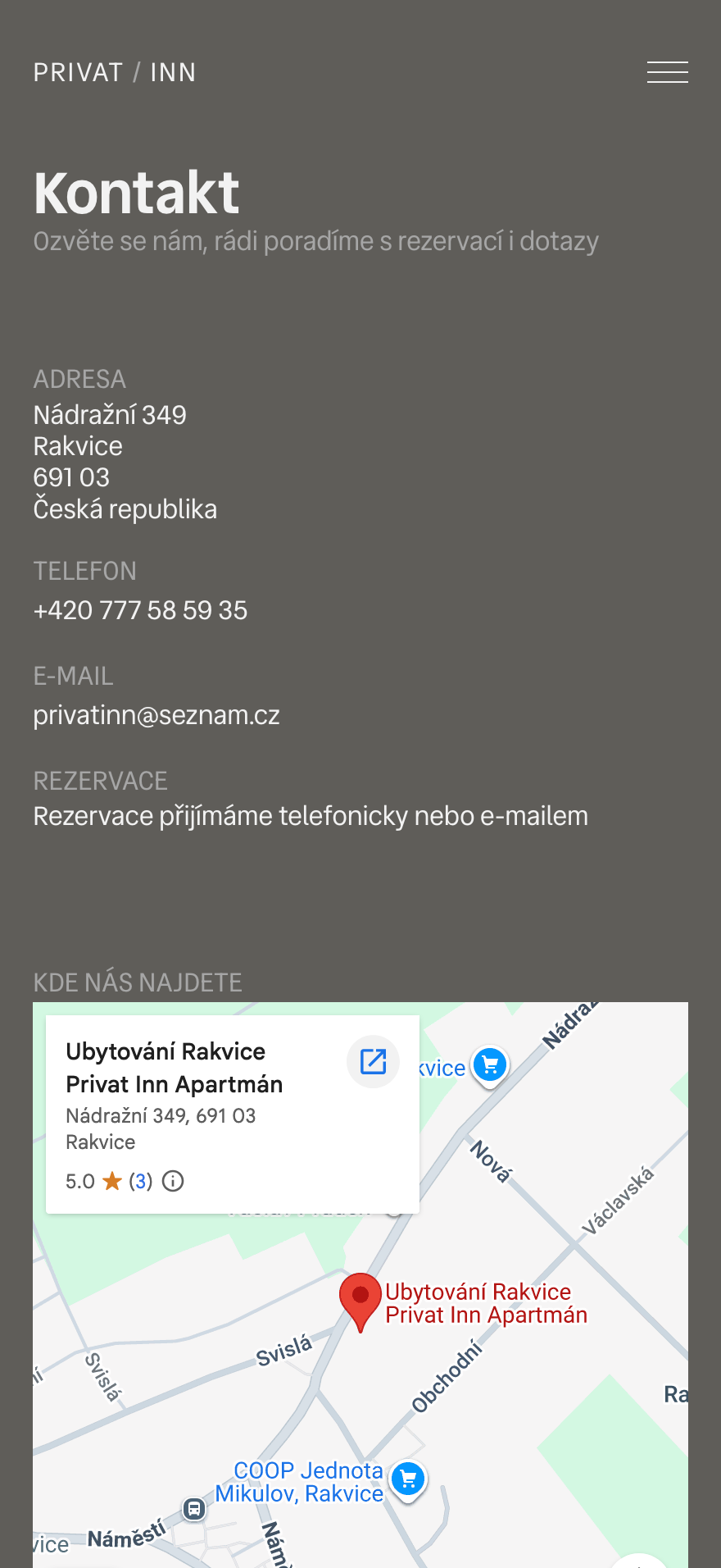 Privat Inn kontakt mobil